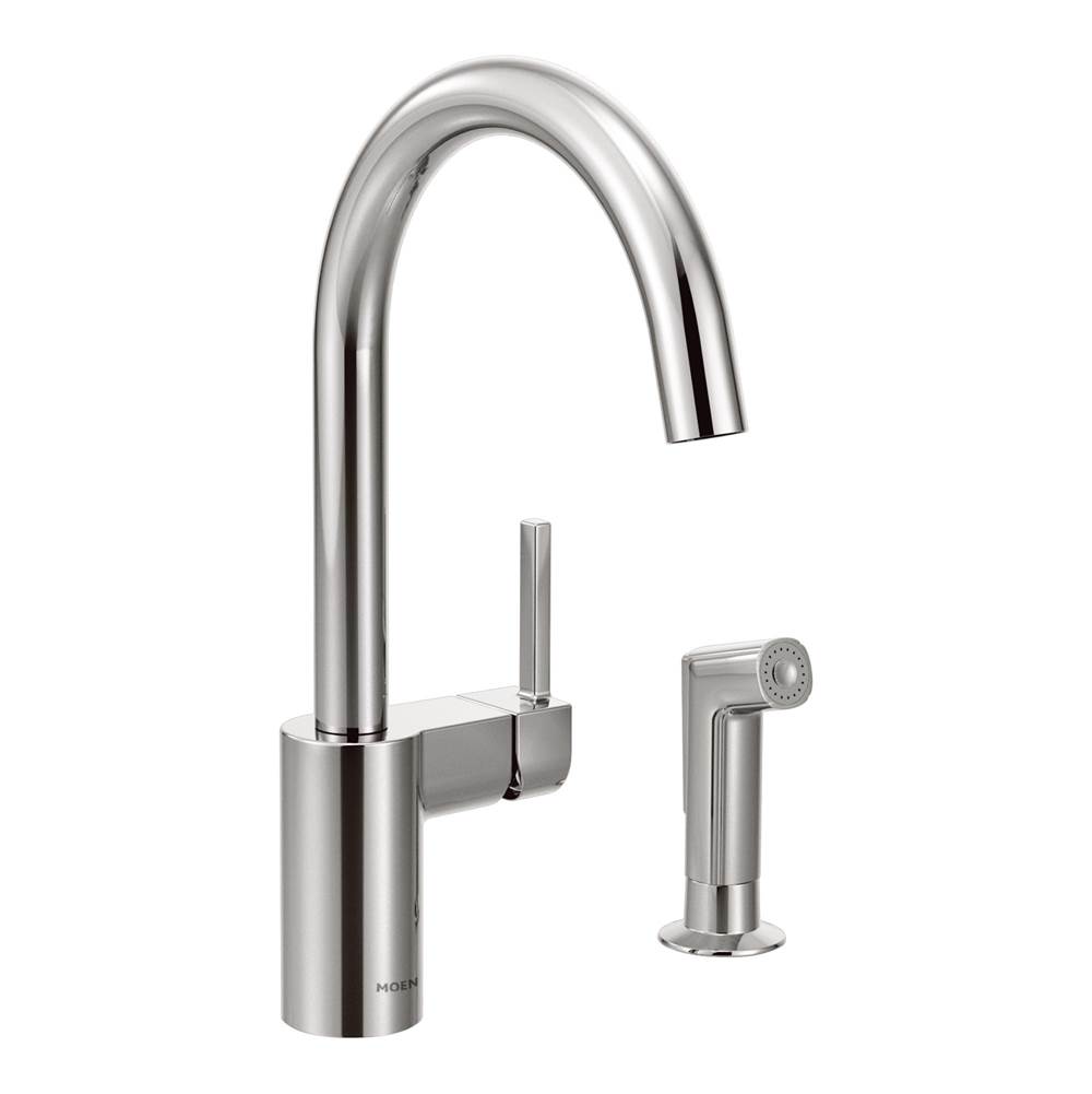 Moen Align One-Handle High-Arc Modern Kitchen Faucet with Side Spray, Chrome