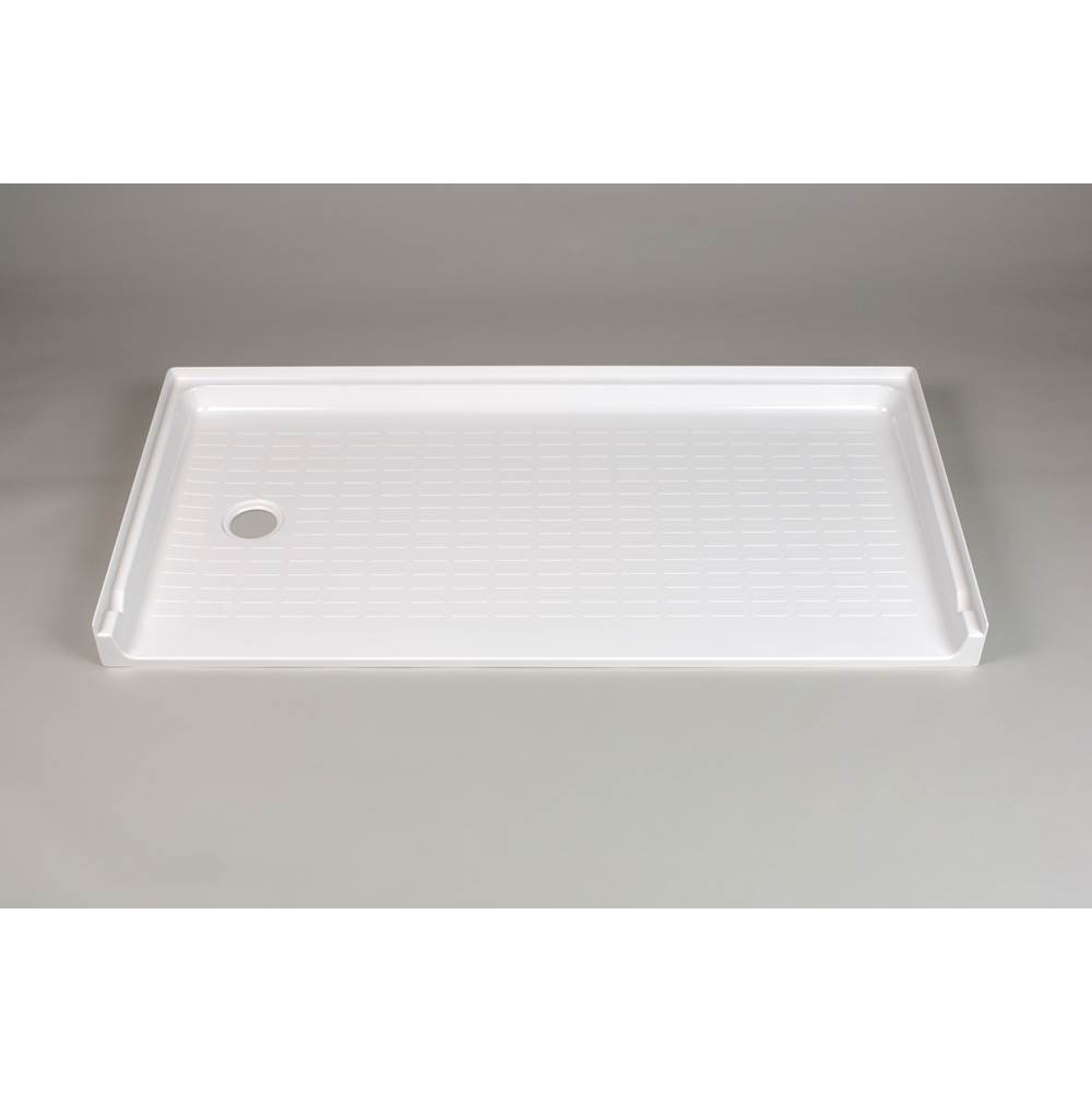 Mustee And Sons Durabase Barrier Free Shower Floor, Left Hand Drain, 30'' Wx60'' D, White