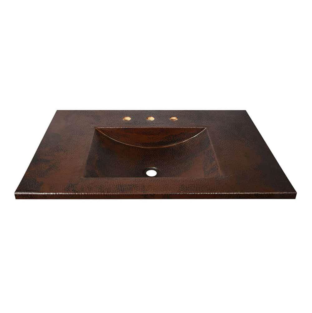 Native Trails 36'' Cozumel Vanity Top with Integral Bathroom Sink in Antique Copper