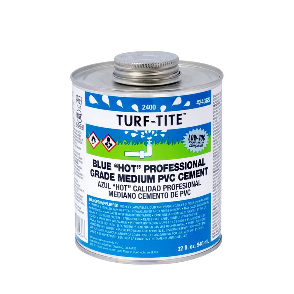 Oatey Blue Turf-Tite Pvc Cement Qt