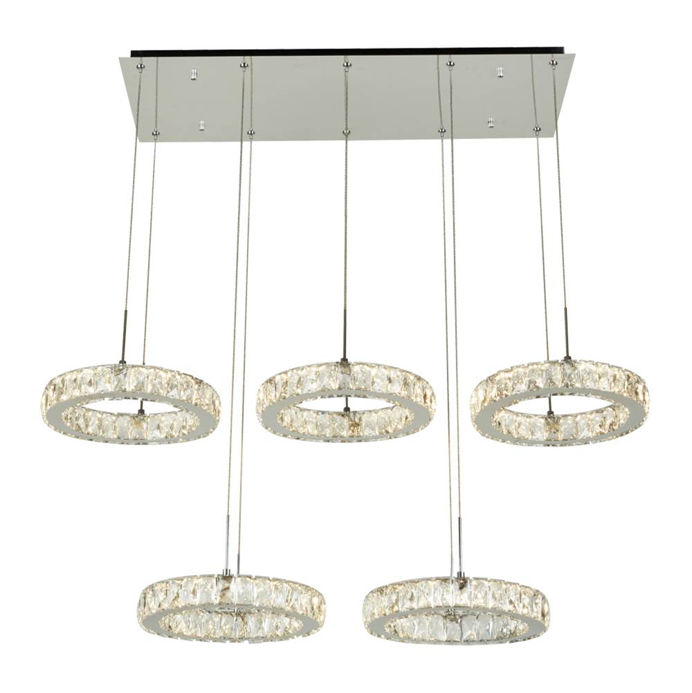PLC Lighting PLC1 Ceiling Five Ring Pendant from the Equis Collection