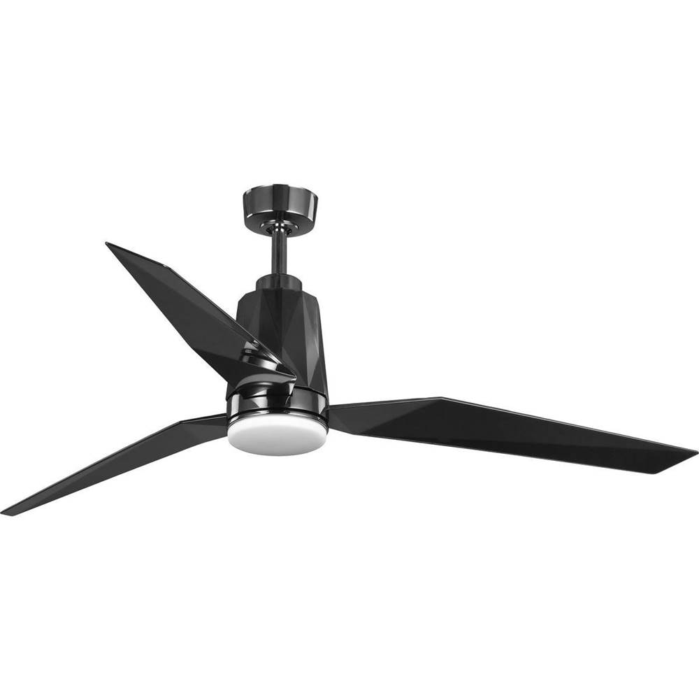 Progress Lighting Bixby Collection 60'' Indoor/Outdoor Three-Blade Black Chrome Ceiling Fan