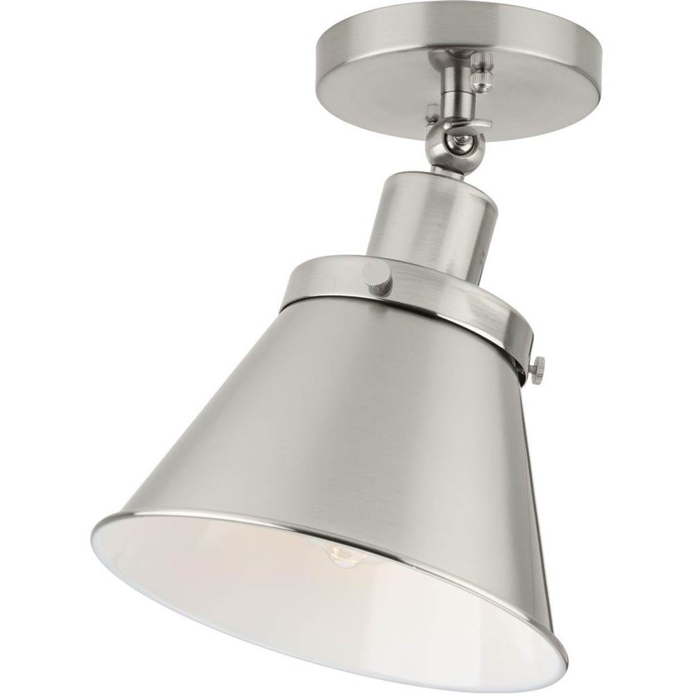 Progress Lighting Hinton Collection One-Light Brushed Nickel Vintage Style Ceiling Light