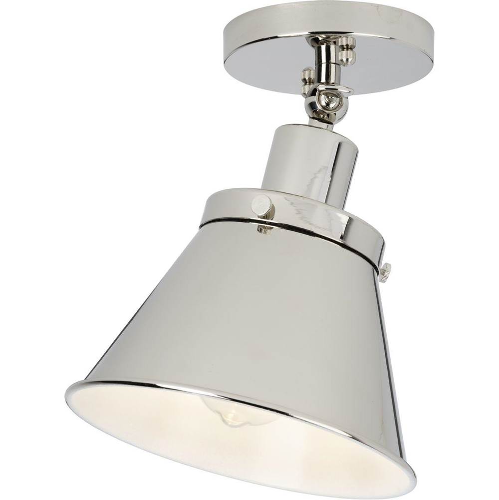 Progress Lighting Hinton Collection One-Light Polished Nickel Vintage Style Ceiling Light