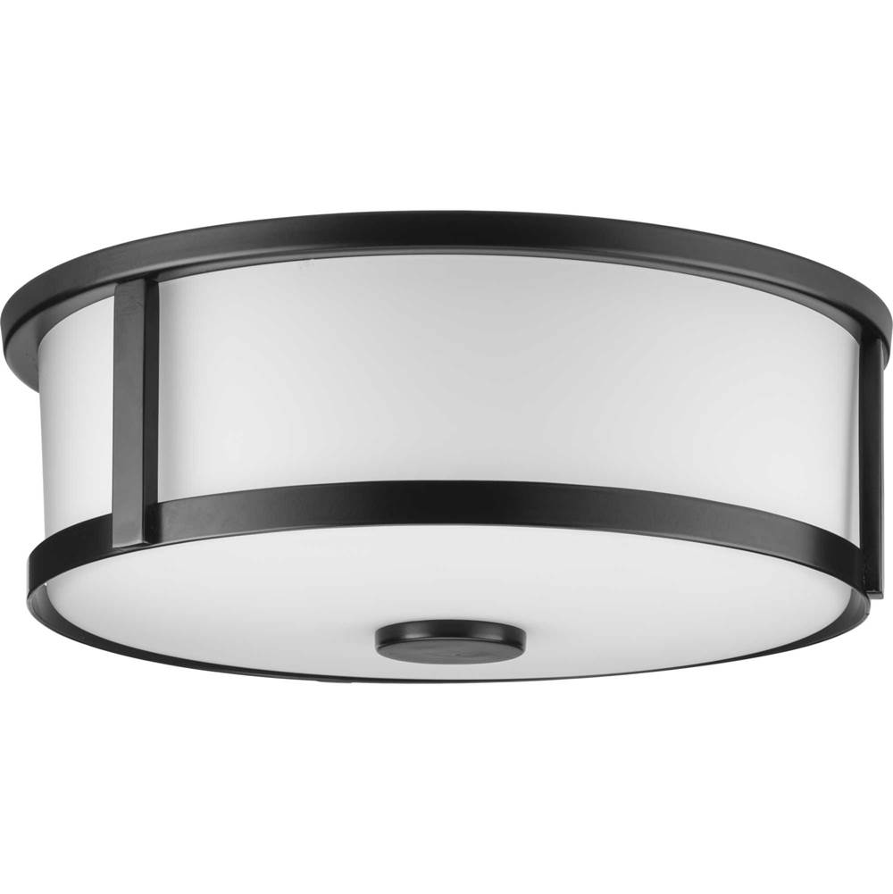 Progress Lighting Gilliam Collection 12--5/8 in. Two-Light Matte Black New Traditional Flush Mount