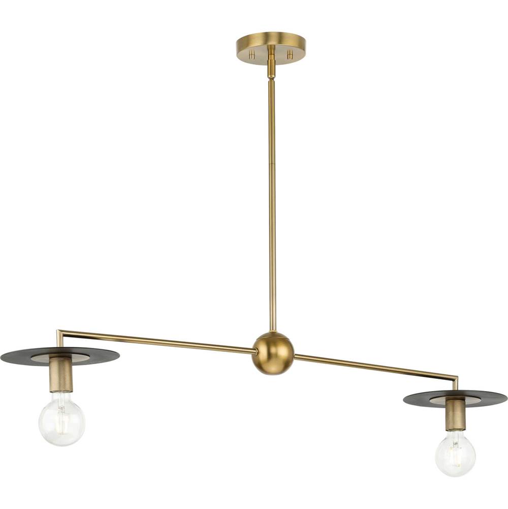 Progress Lighting Trimble Collection Two-Light Brushed Bronze Linear Chandelier