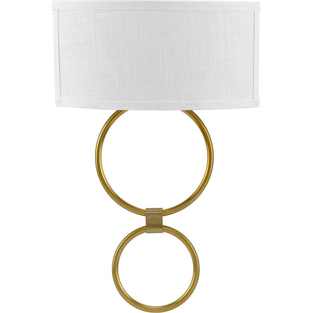 Progress Lighting LED Shaded Sconce Collection Brushed Bronze One-Light Circle LED Wall Sconce
