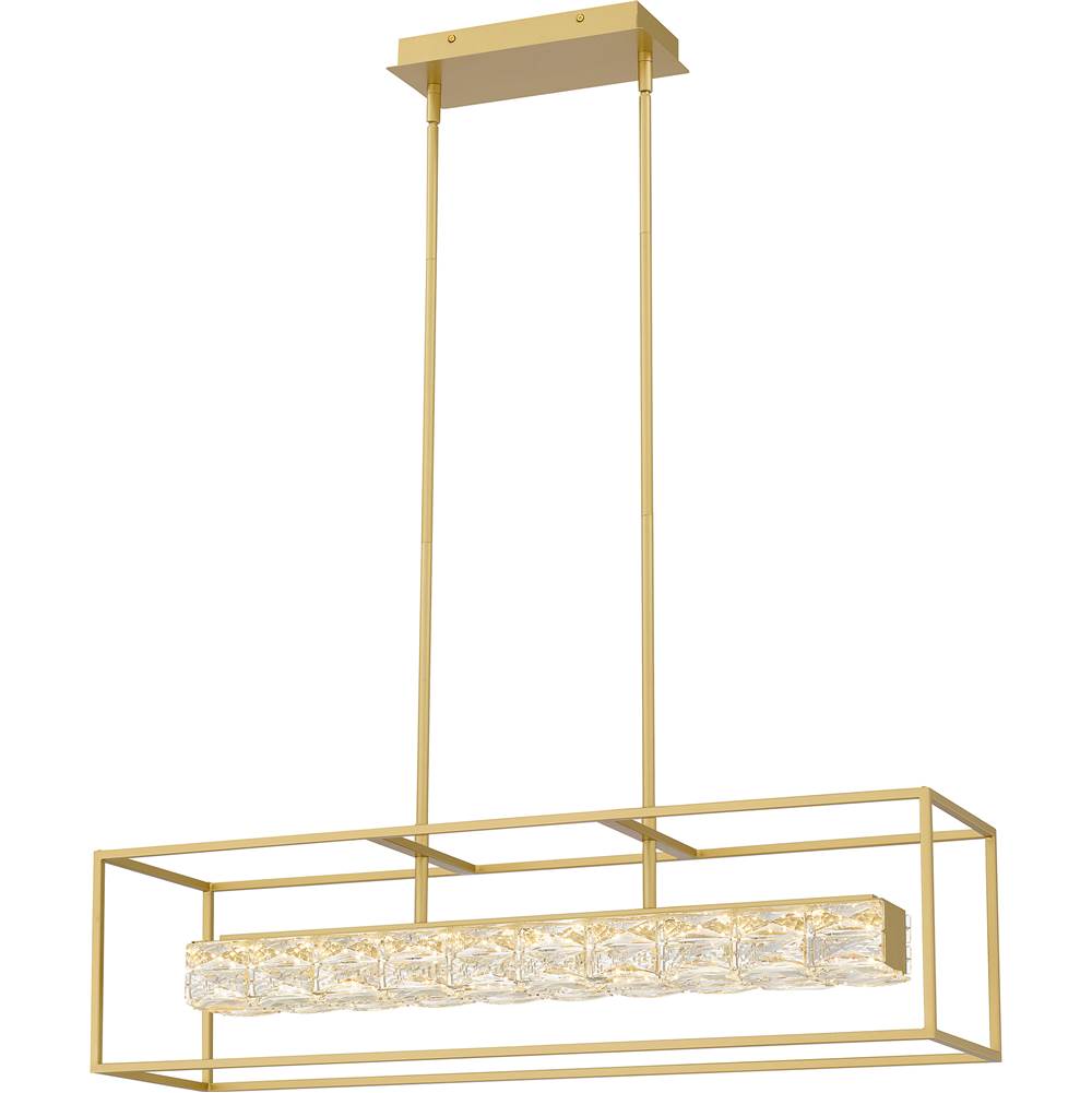 Quoizel Linear chandelier led light soft gold