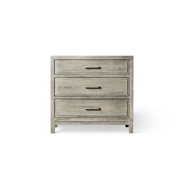 Robern Chestnut Hill Vanity, 36'' X 34'' X 23'', Light Gray Oak With Brushed Pewter, No Vanity Top