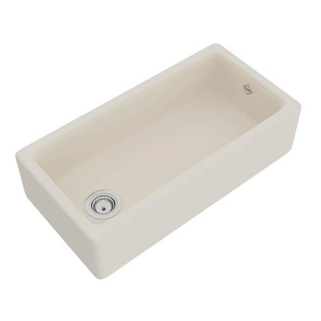 Rohl 36'' Lancaster Single Bowl Farmhouse Apron Front Fireclay Kitchen Sink