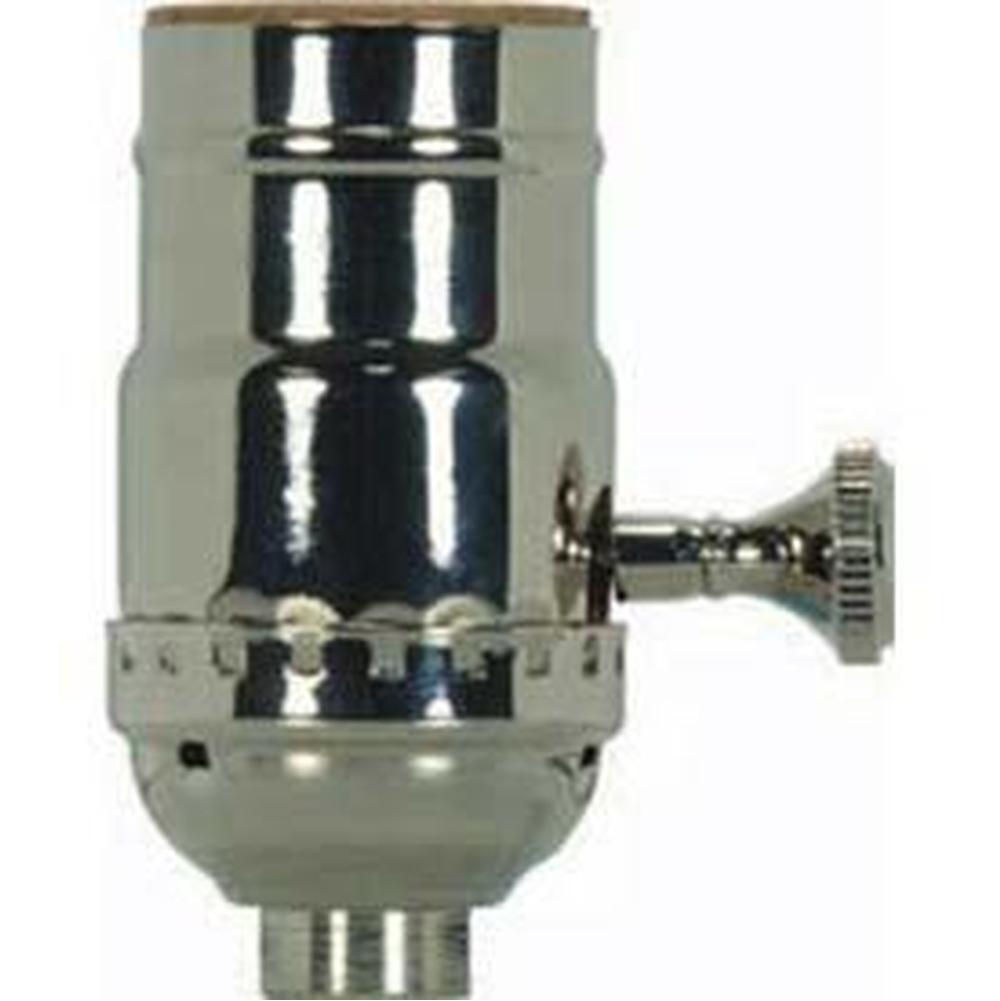 Satco Polished Nickel Solid Brass On/Off Turn Knob Socket with Push In