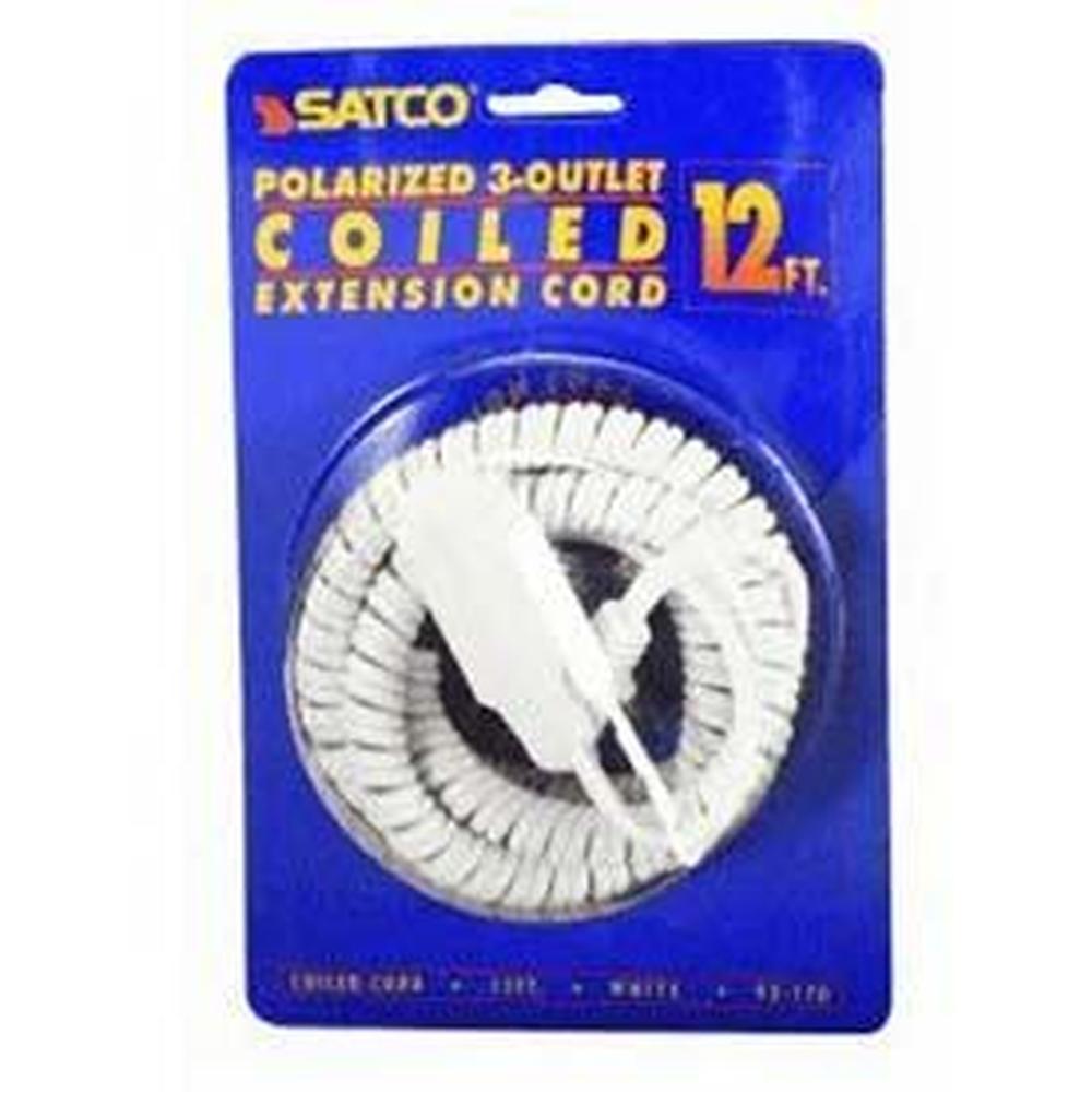 Satco 12 ft Red Coiled Cord