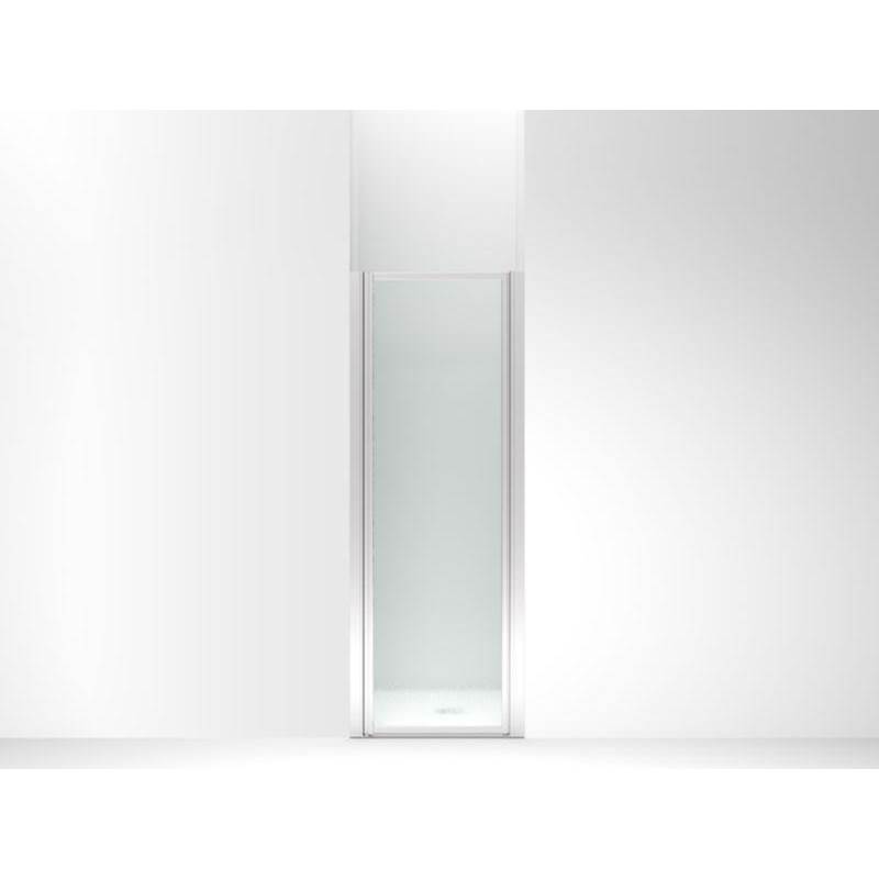 Sterling Plumbing Standard pivot shower door, 64'' H x 23-1/2''-25'' W, with 1/8''-thick Rain textured glass