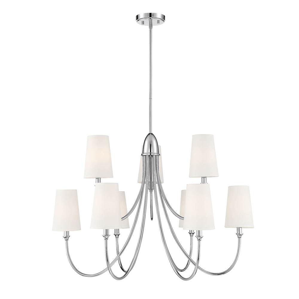 Savoy House Cameron 9-Light Chandelier in Polished Nickel