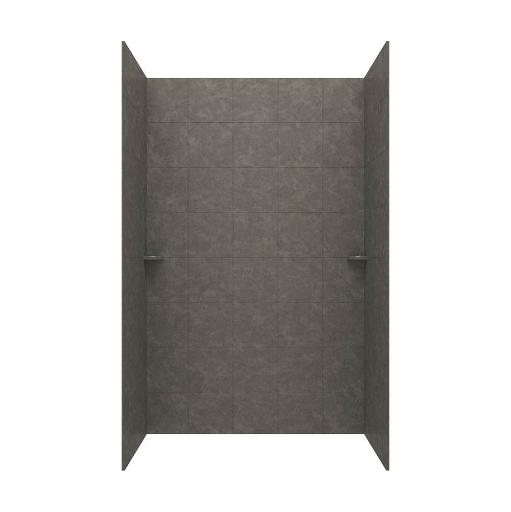 Swan SQMK96-3636 36 x 36 x 96 Swanstone® Square Tile Glue up Shower Wall Kit in Charcoal Gray