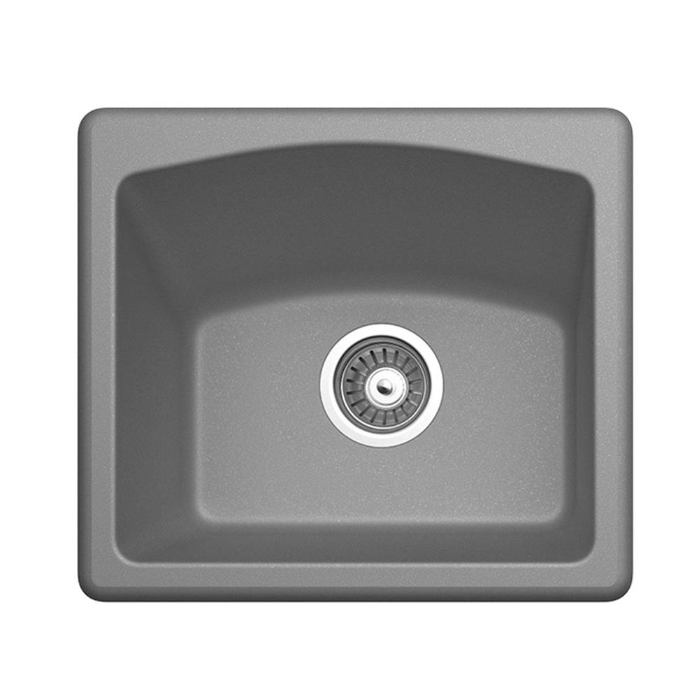 Swan QZBS-1816 16 x 18 Granite Dual Mount Bar Sink in Metallico