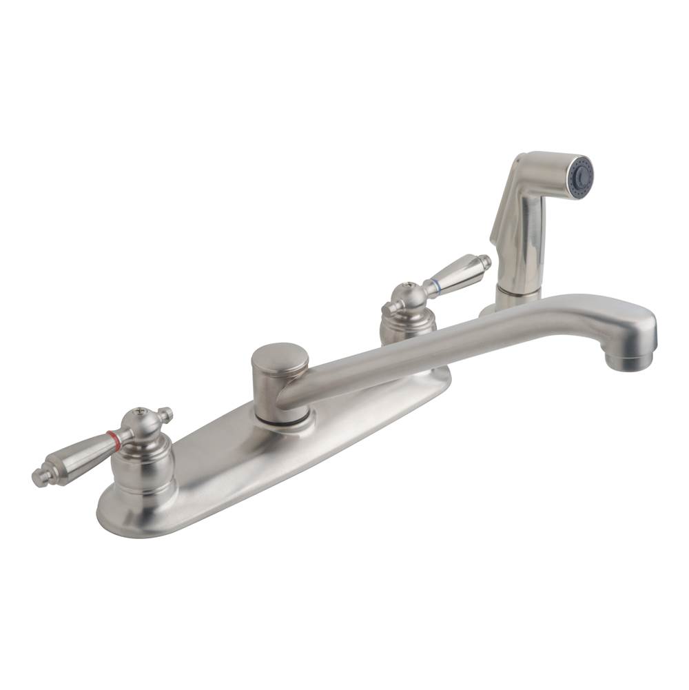 Symmons Origins 2-Handle Kitchen Faucet with Side Sprayer in Satin Nickel (2.2 GPM)