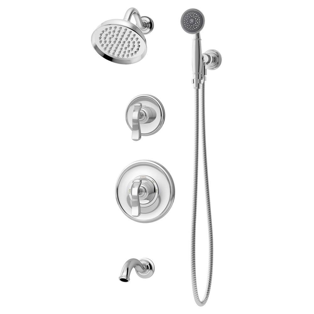 Symmons Winslet 2-Handle Tub and 1-Spray Shower Trim with 1-Spray Hand Shower in Polished Chrome (Valves Not Included)