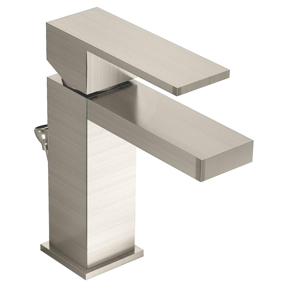 Symmons Duro Single Hole Single-Handle Bathroom Faucet with Drain Assembly in Satin Nickel (0.5 GPM)