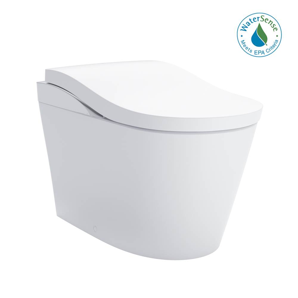 TOTO TOTO Neorest LS Dual Flush 1.0 or 0.8 GF Integrated Bidet Toilet, Cotton White with Silver Trim - MS8732CUMFGNo.01S