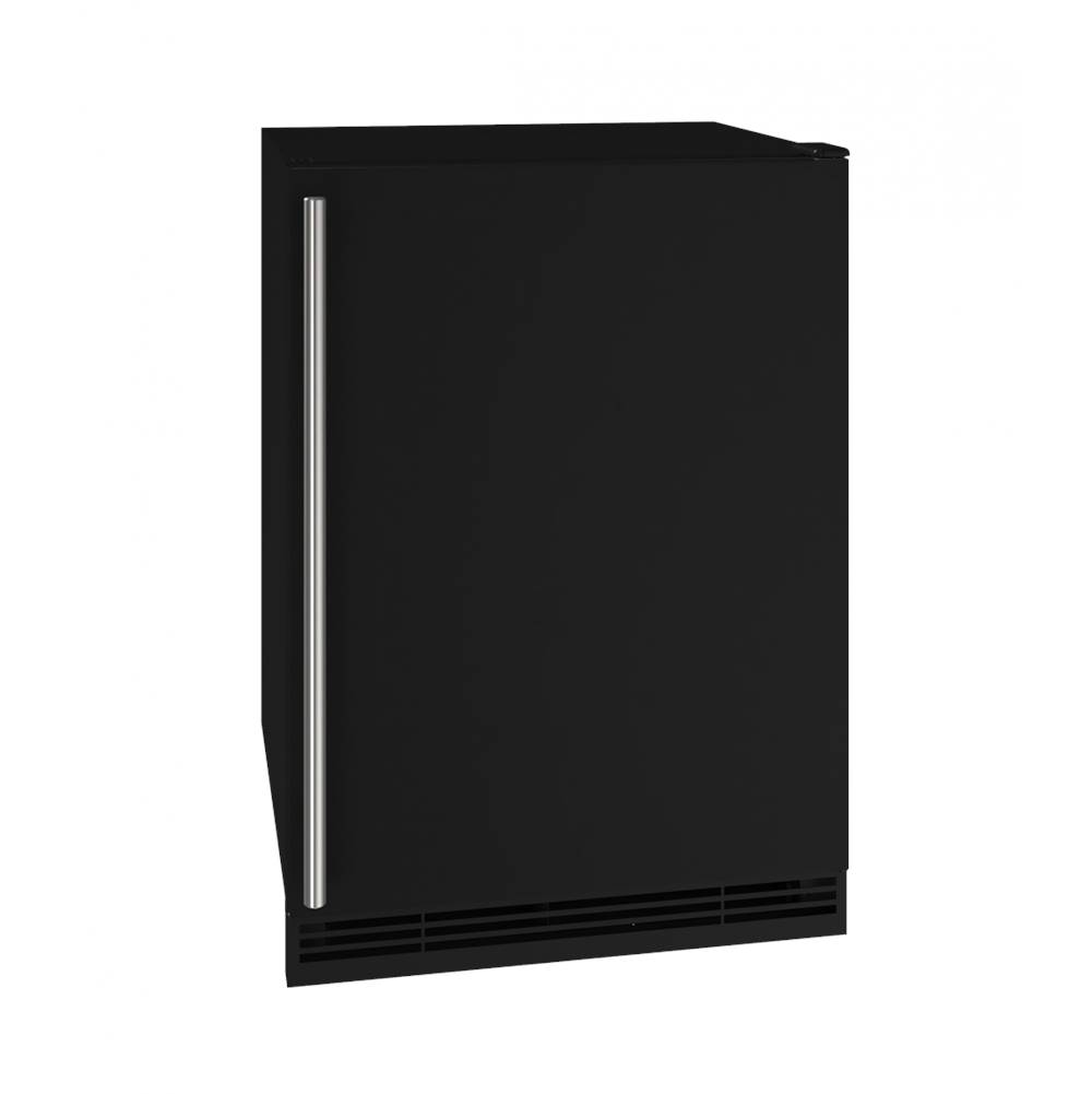 U Line Solid Refrigerator 24'' Reversible Hinge Black Solid 115v