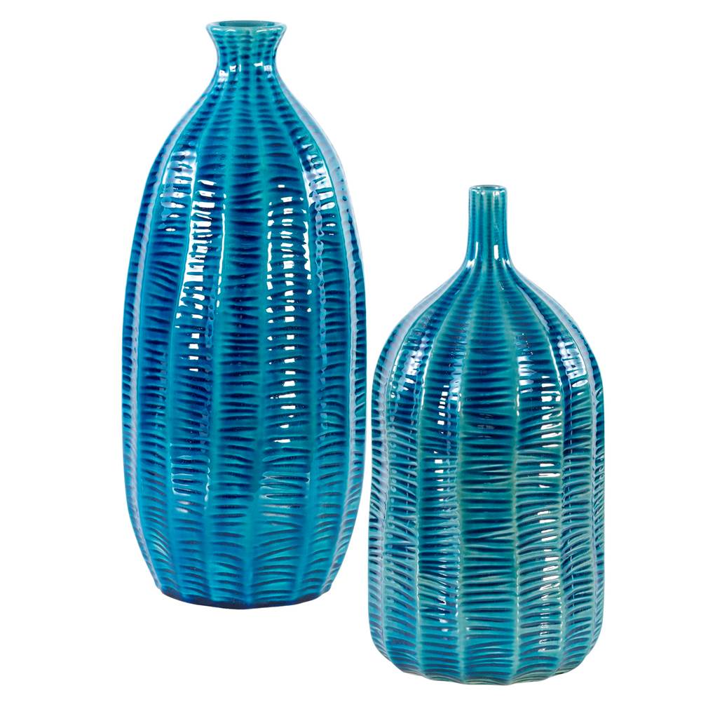 Uttermost Uttermost Bixby Blue Vases, S/2