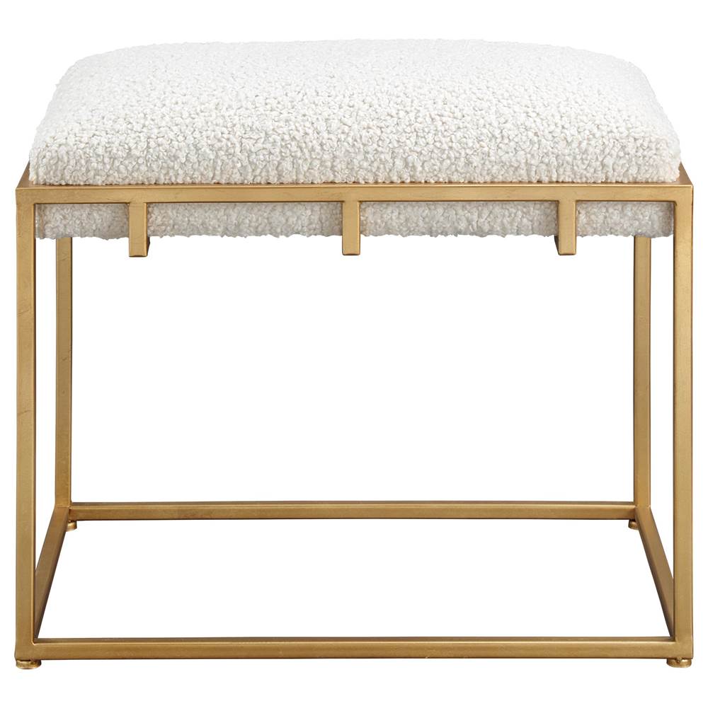 Uttermost Uttermost Paradox Small Gold & White Shearling Bench