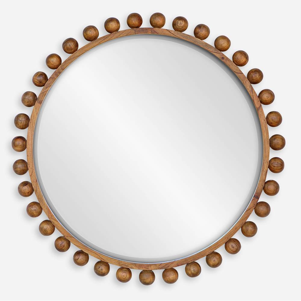 Uttermost Uttermost Cyra Wood Beaded Round Mirror