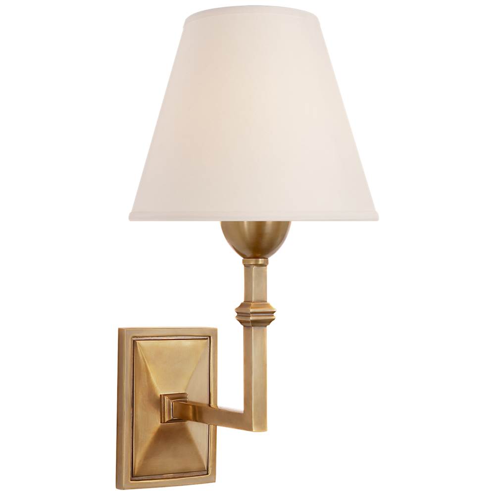 Visual Comfort Signature Collection Jane Wall Sconce in Hand-Rubbed Antique Brass with Natural Paper Shade
