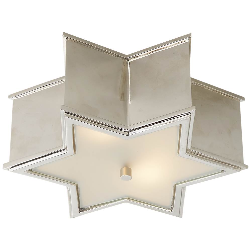 Visual Comfort Signature Collection Sophia Small Flush Mount in Polished Nickel with Frosted Glass