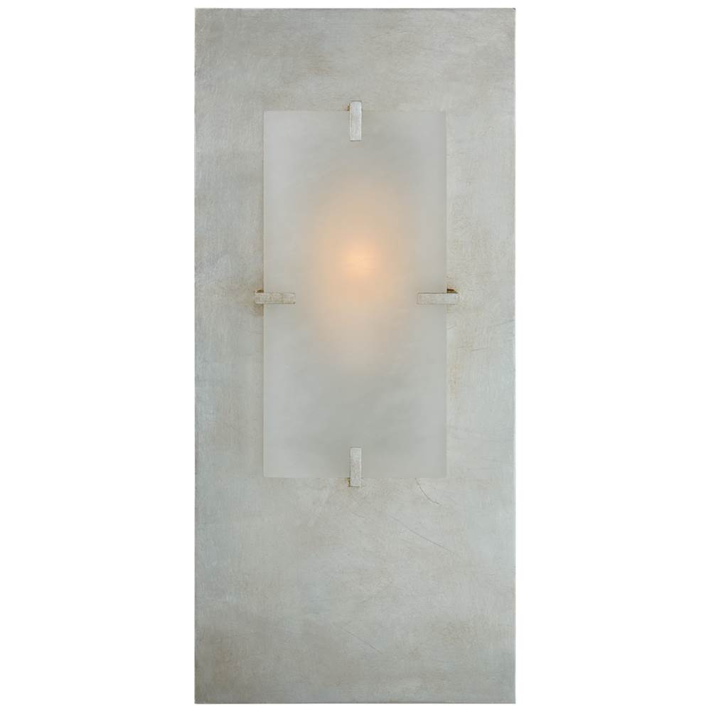 Visual Comfort Signature Collection Dominica Rectangle Sconce in Burnished Silver Leaf and Alabaster