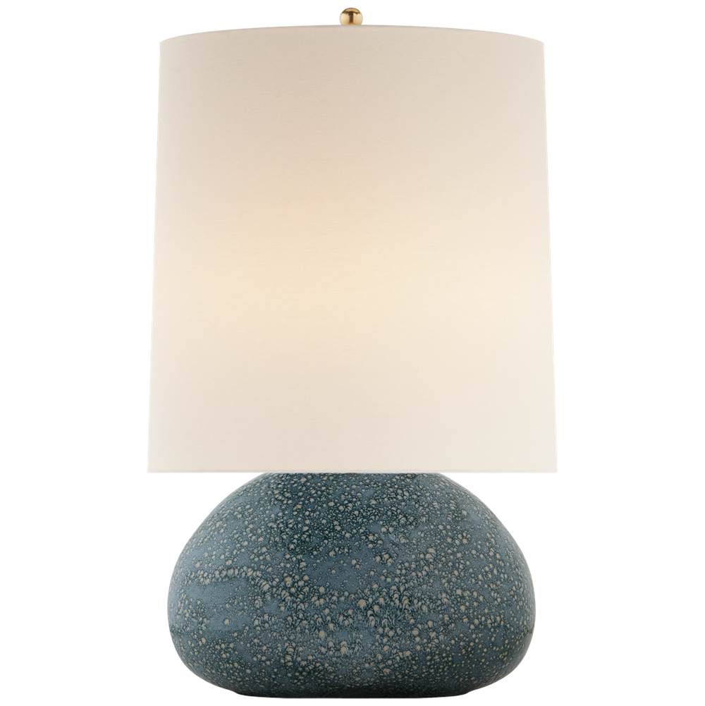 Visual Comfort Signature Collection Sumava Medium Table Lamp in Blue Lagoon with Linen Shade