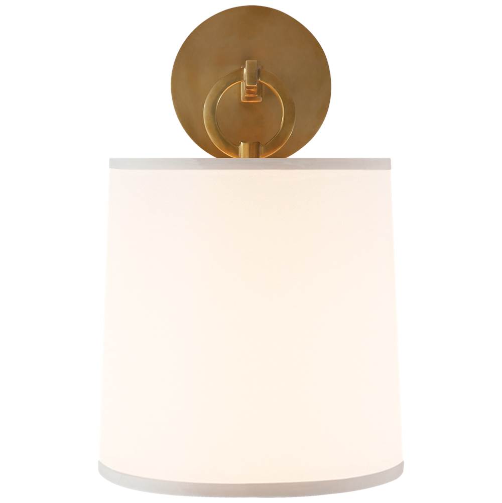 Visual Comfort Signature Collection French Cuff Sconce in Soft Brass with Silk Shade