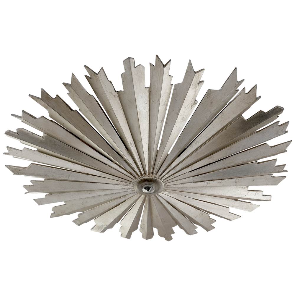 Visual Comfort Signature Collection Claymore Medium Flush Mount in Burnished Silver Leaf