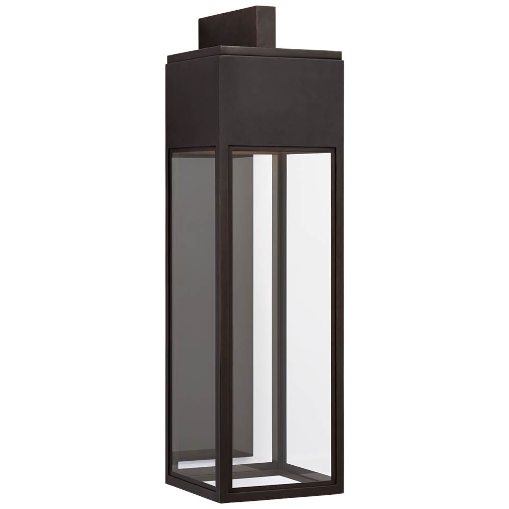 Visual Comfort Signature Collection Irvine Grande Bracketed Wall Lantern in Bronze with Clear Glass