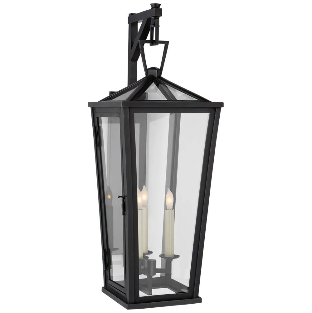 Visual Comfort Signature Collection Darlana Medium Tall Bracketed Wall Lantern in Bronze with Clear Glass
