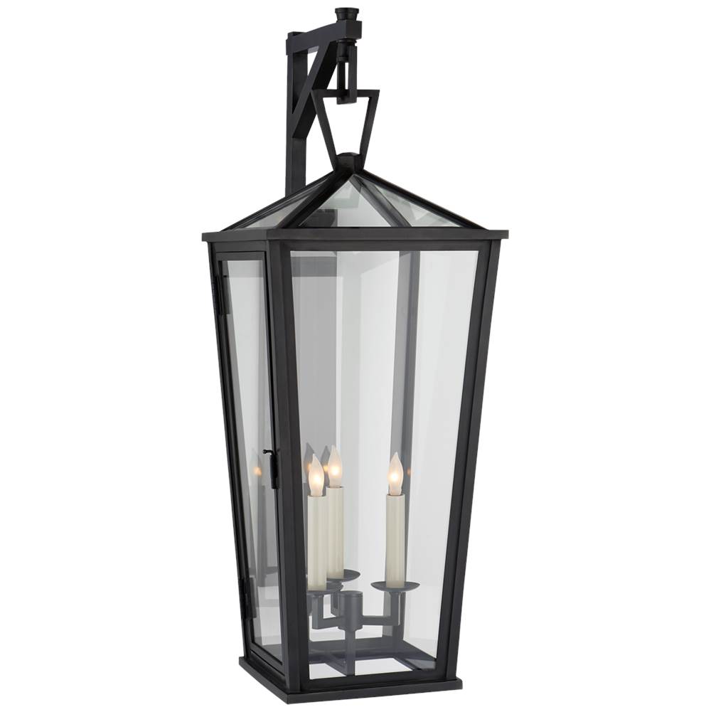 Visual Comfort Signature Collection Darlana Large Tall Bracketed Wall Lantern in Bronze with Clear Glass
