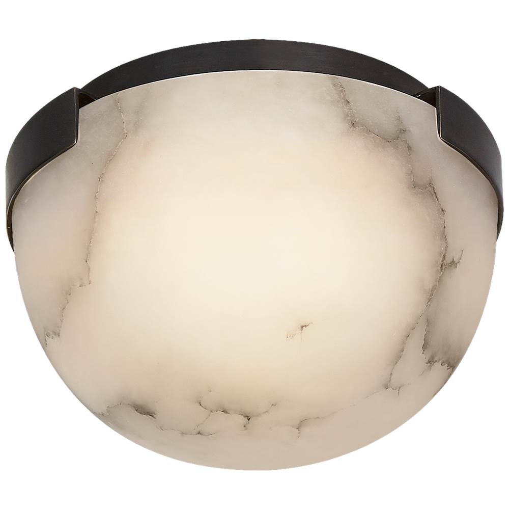 Visual Comfort Signature Collection Melange 5'' Solitaire Flush Mount in Bronze with Alabaster Shade