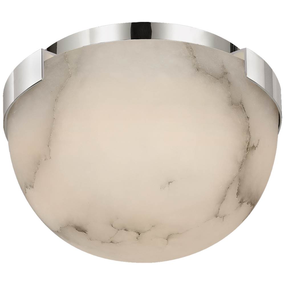 Visual Comfort Signature Collection Melange 5'' Solitaire Flush Mount in Polished Nickel with Alabaster Shade