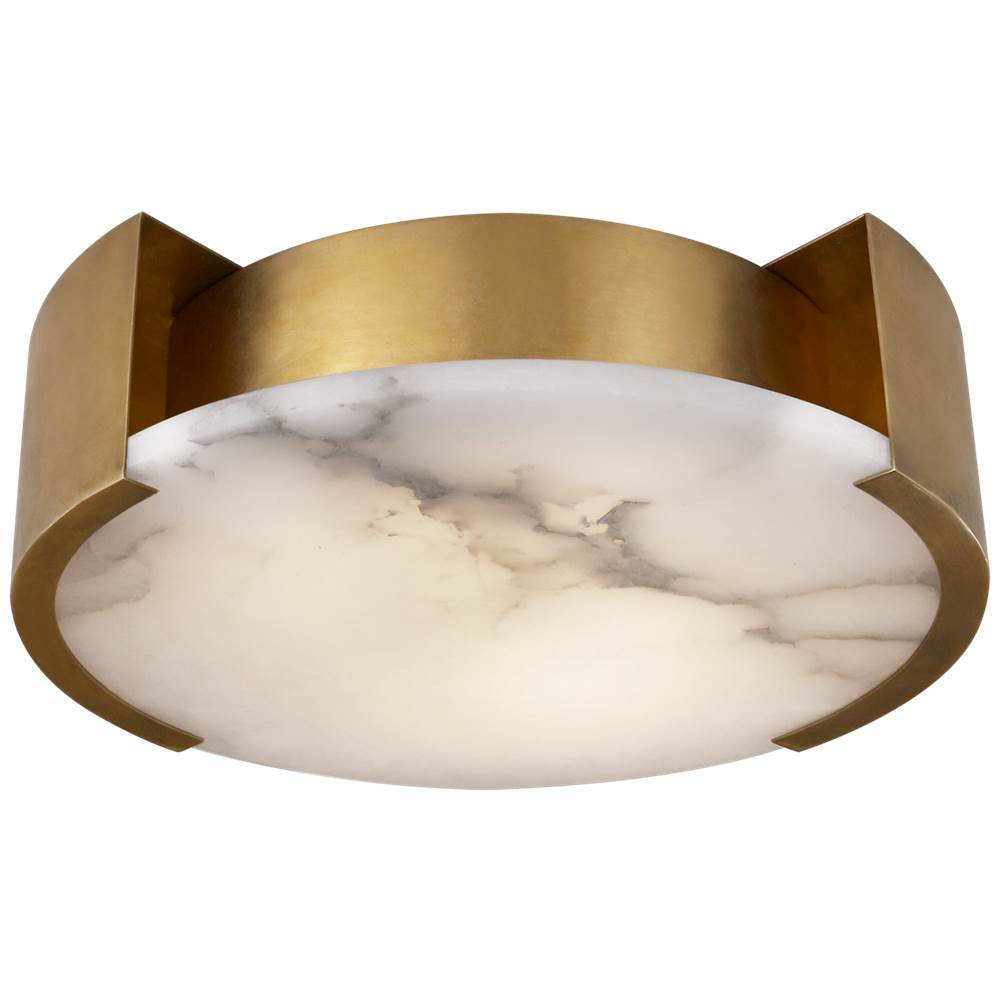 Visual Comfort Signature Collection Melange Small Flush Mount in Antique-Burnished Brass with Alabaster