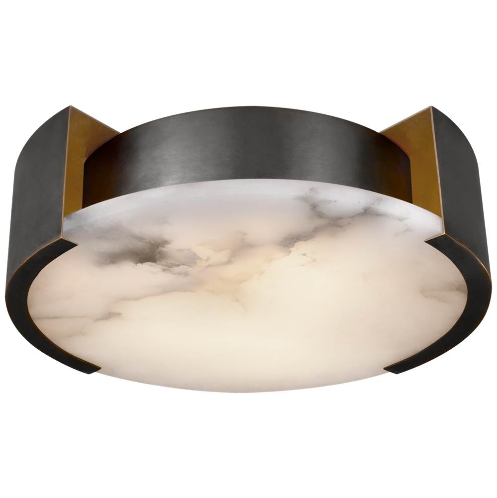 Visual Comfort Signature Collection Melange Small Flush Mount in Bronze with Alabaster
