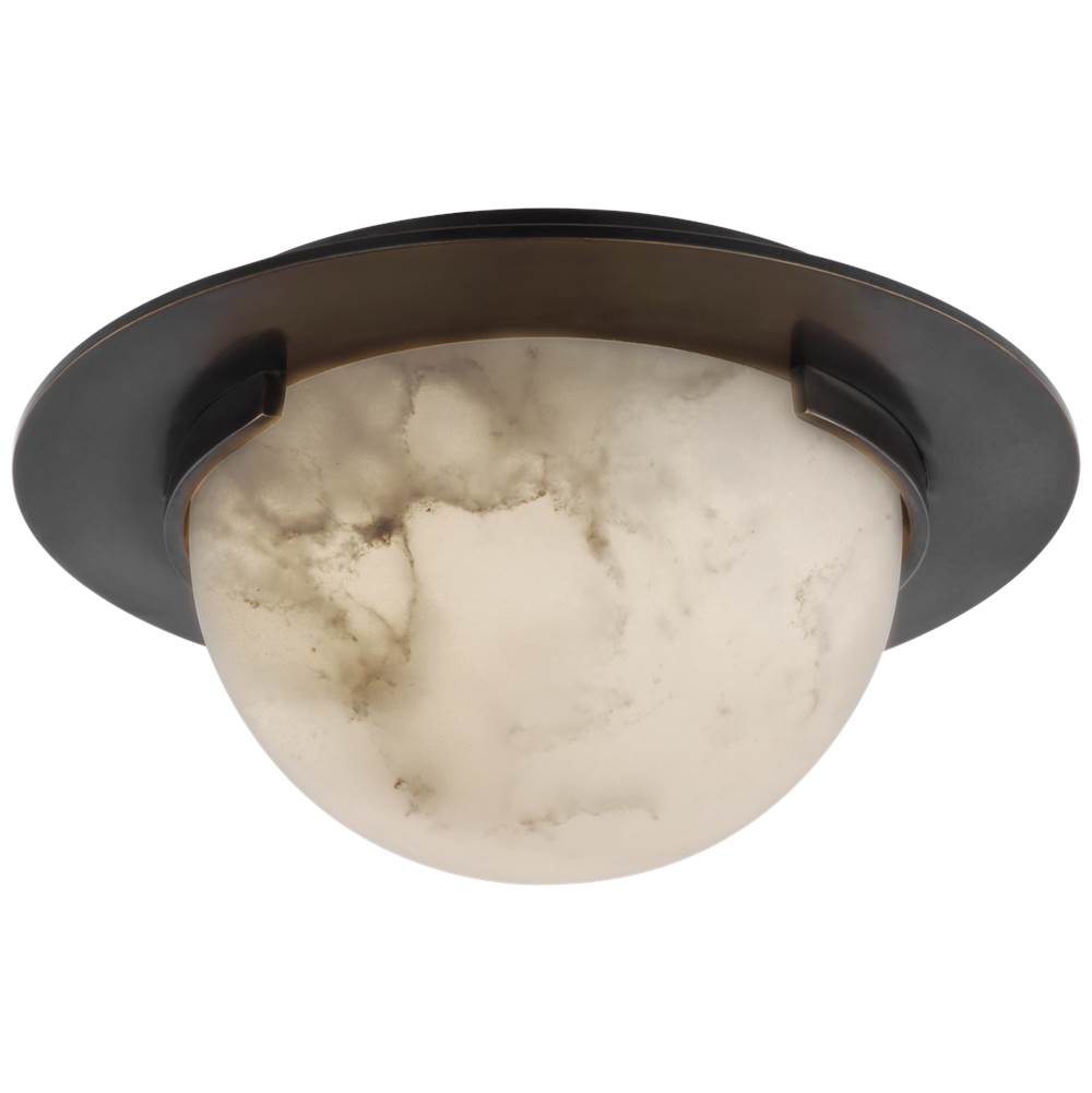Visual Comfort Signature Collection Melange 6'' Solitaire Flush Mount in Bronze with Alabaster