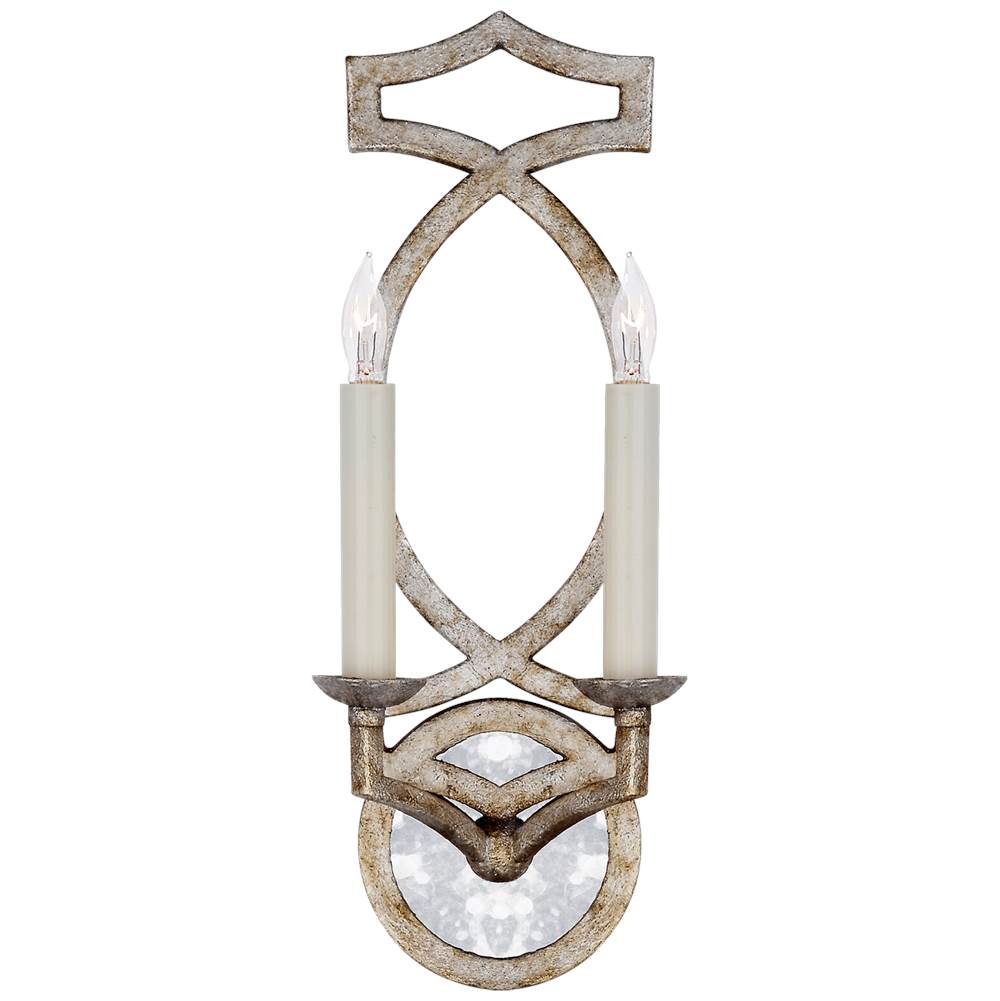 Visual Comfort Signature Collection Brittany Double Sconce in Venetian Silver