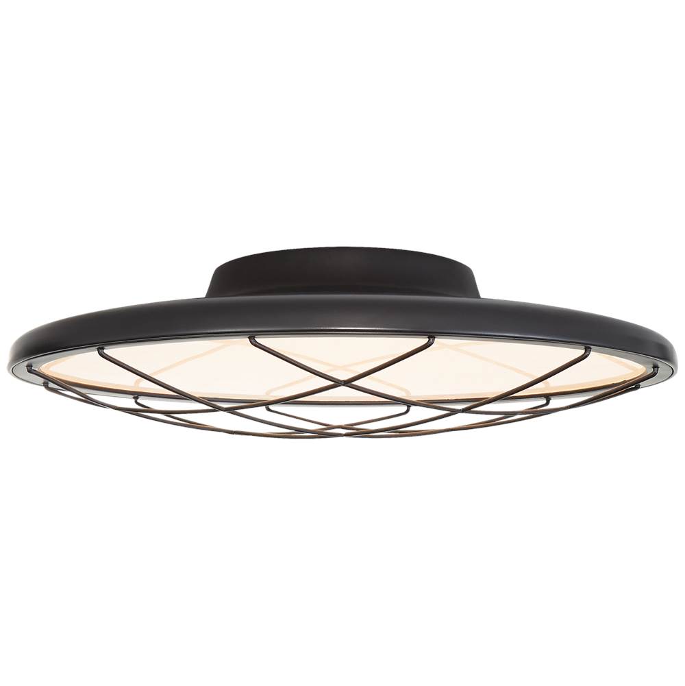 Visual Comfort Signature Collection Dot 16'' Caged Flush Mount in Matte Black