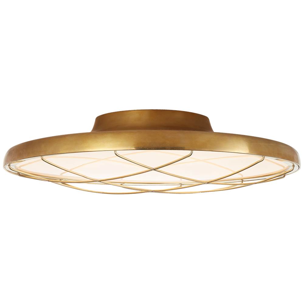 Visual Comfort Signature Collection Dot 16'' Caged Flush Mount in Natural Brass