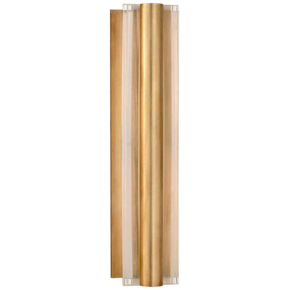 Visual Comfort Signature Collection Daley Medium Linear Sconce in Natural Brass with Crystal