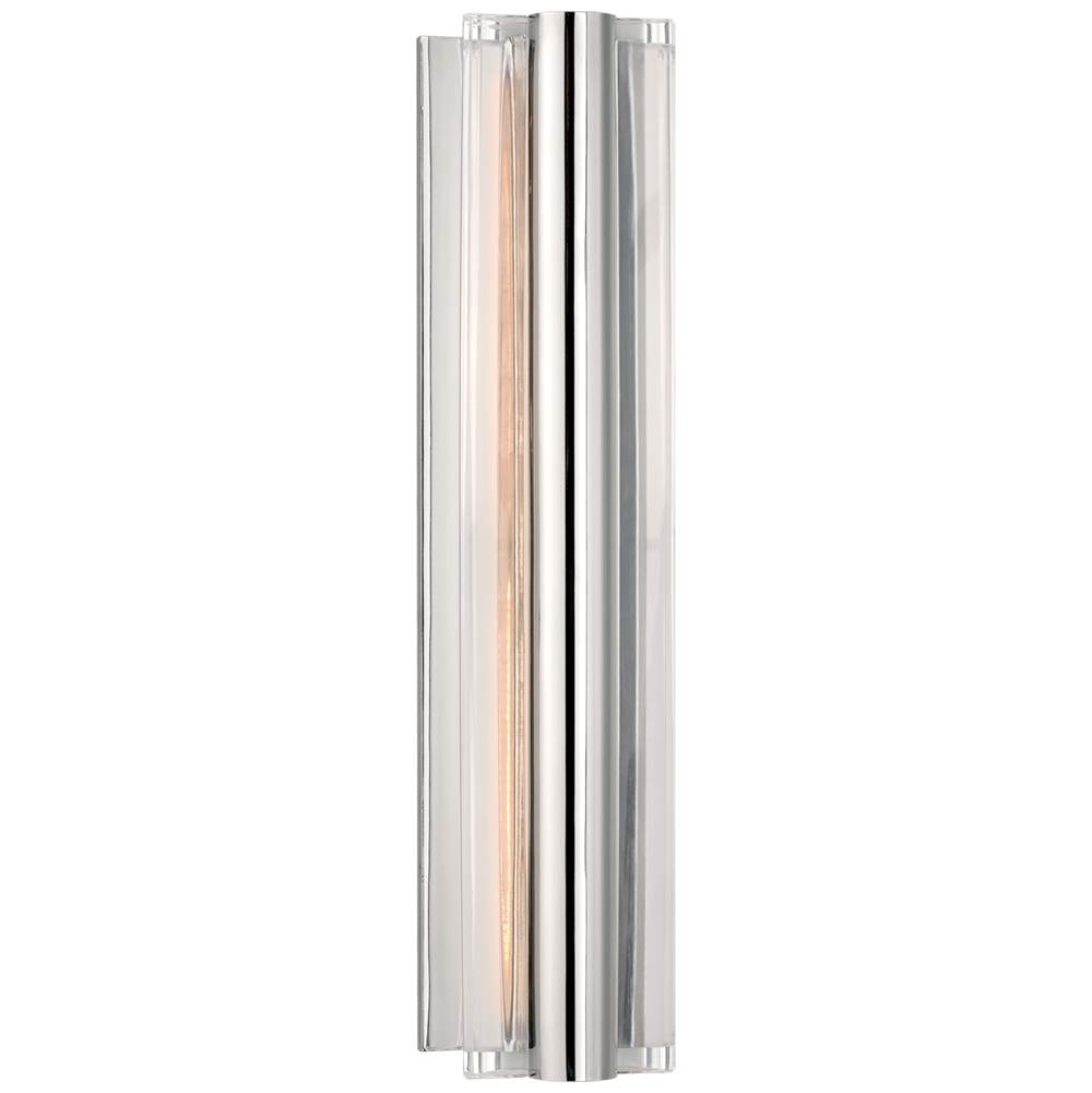 Visual Comfort Signature Collection Daley Medium Linear Sconce in Polished Nickel with Crystal