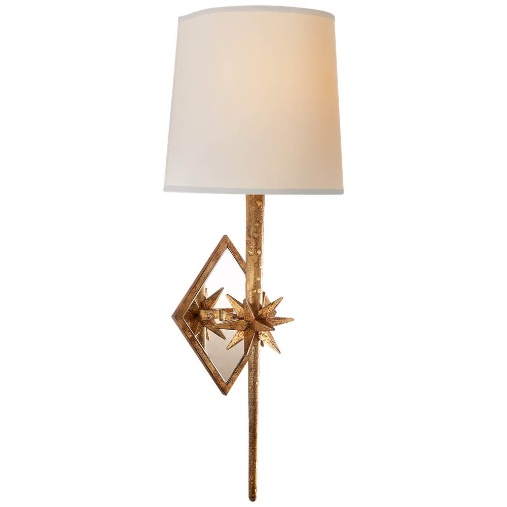 Visual Comfort Signature Collection Etoile Sconce in Gilded Iron with Natural Paper Shield