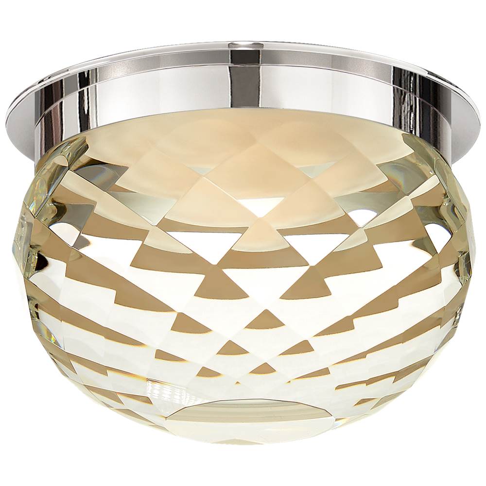 Visual Comfort Signature Collection Hillam 5.5'' Solitaire Flush Mount in Polished Nickel with Crystal