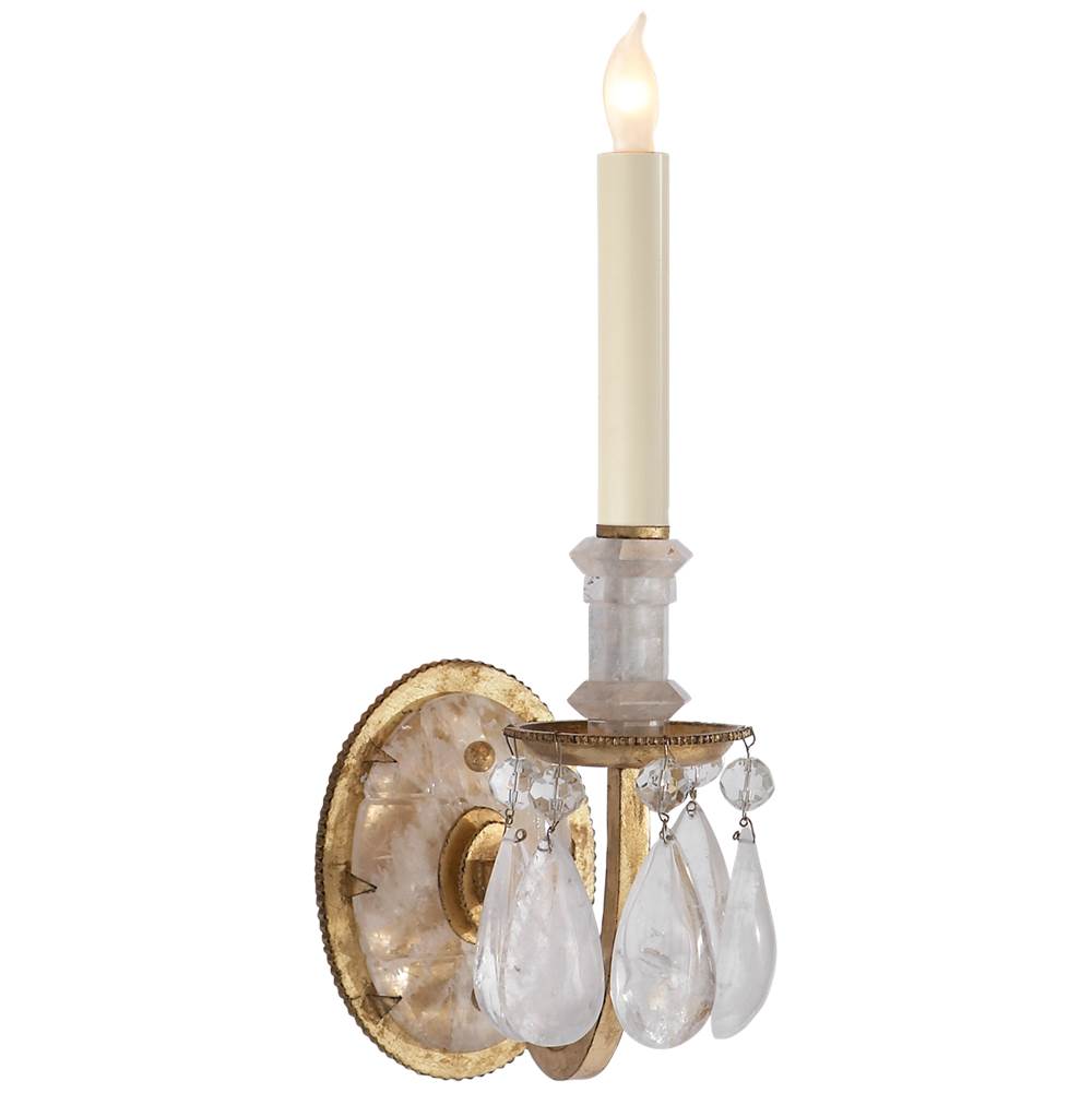 Visual Comfort Signature Collection Elizabeth Single Sconce in Gilded Iron with Quartz